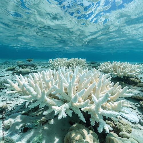 Bleached coral as a warning sign, Alert viewers to the consequences of inaction