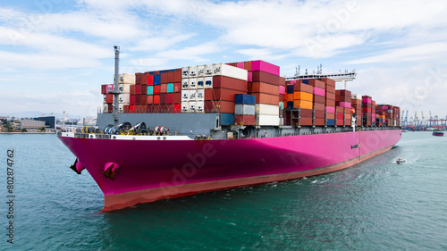 container ship in sea, international import export, global business and industry service, shipping cargo logistic by sea, asia pacific,