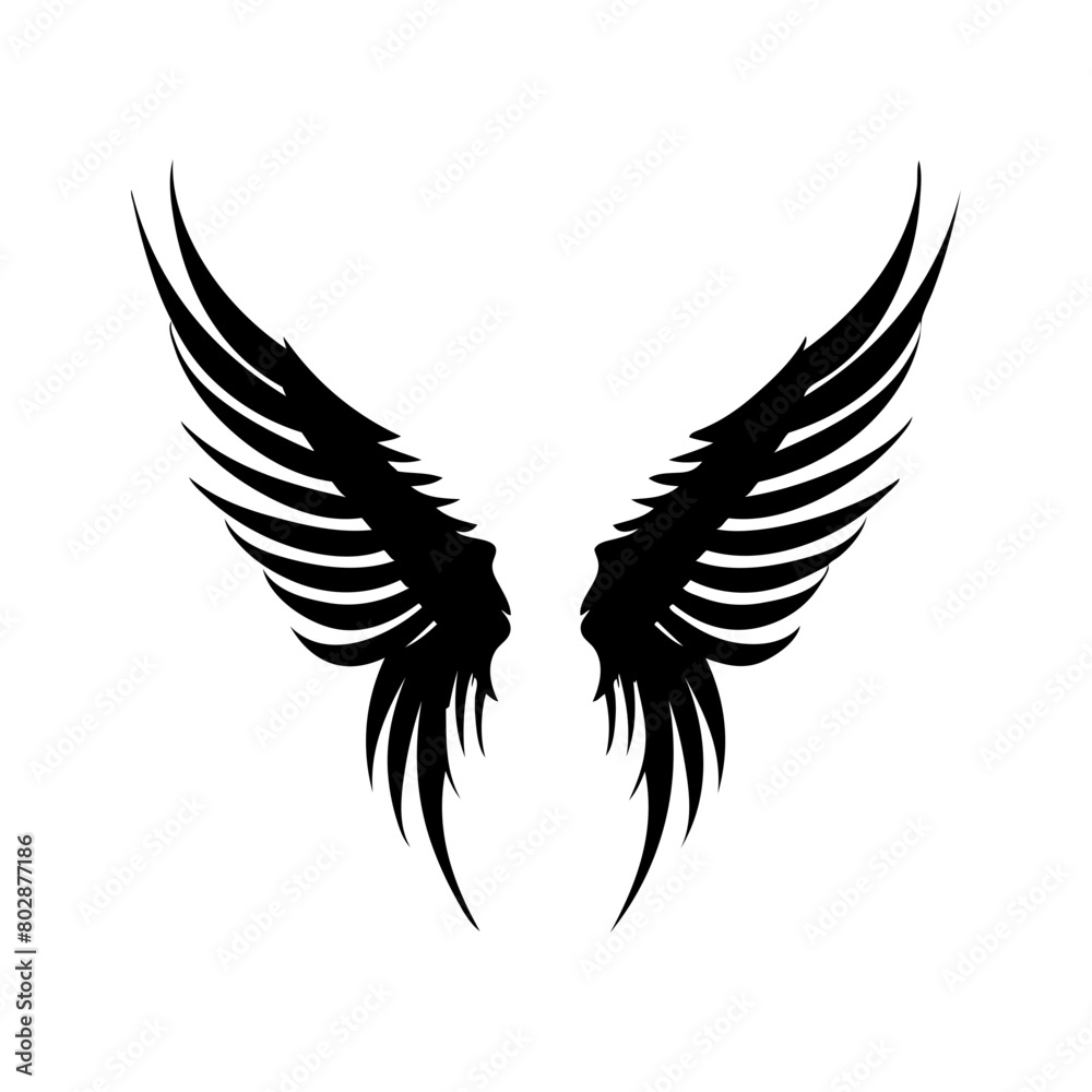 Fototapeta premium angel feather wings simple design Vector illustration
