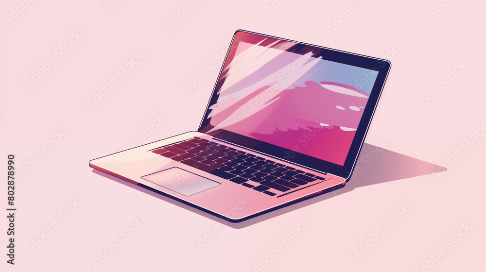 3d isometric illustration of a laptop 3d isometric illustration of a laptop