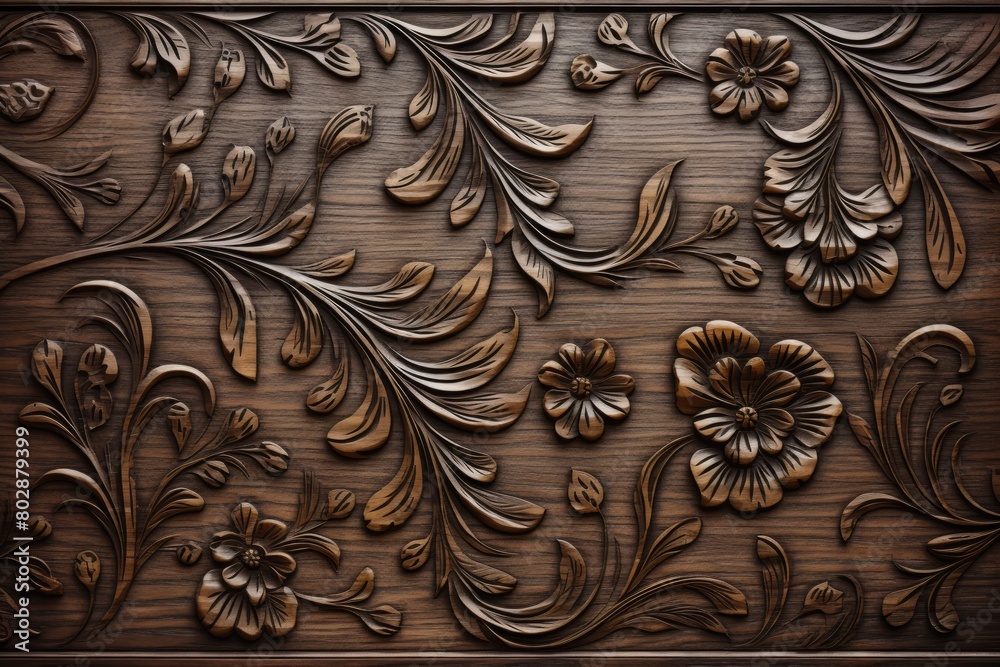Intricate Wooden Floral Carvings