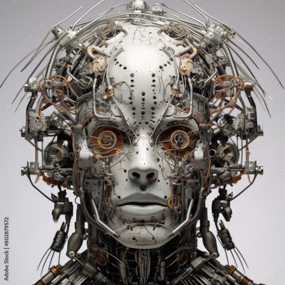 Fototapeta premium Intricate Robotic Face Closeup