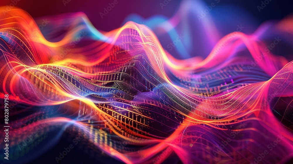 An abstract representation of sound waves in vibrant colors