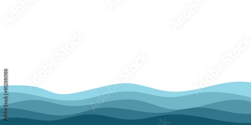 Background vector illustration of blue ocean wave layers © Apirak