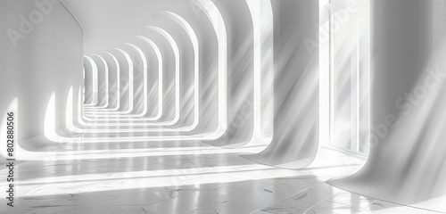 tunnel. corridor. abstract 3d rendered illustration of a background. interior of a modern house