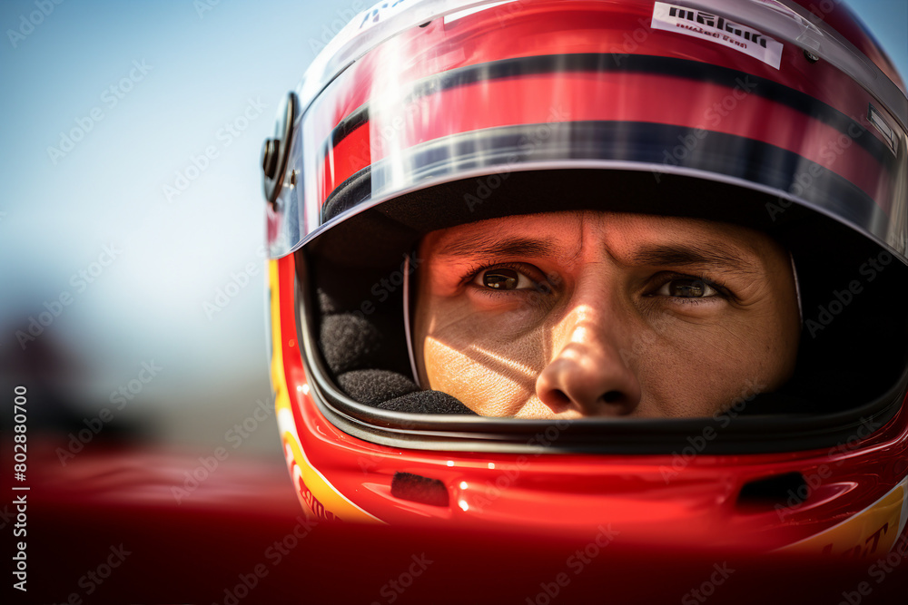 Generative AI image of ambitious successful woman going forward dream