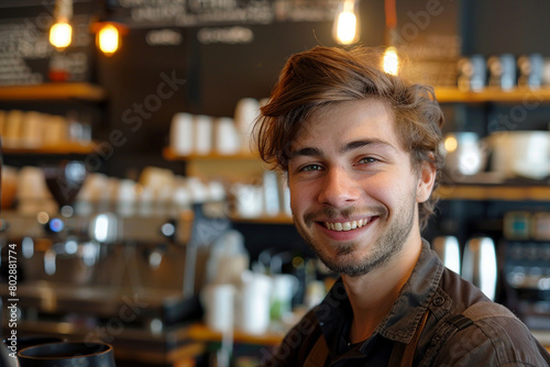 High skilled barman barista person making shaking cocktails coffee drinks in bar Generative AI picture