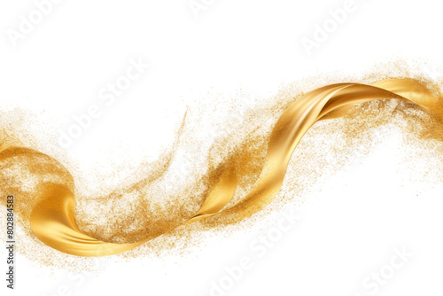 Dance of Elegance: White and Gold Swirl. On a White or Clear Surface PNG Transparent Background.