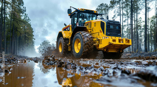 Heavy machinery at work at construction site. Rebuilding, reshaping, excavating, expanding. Hard work. © steve