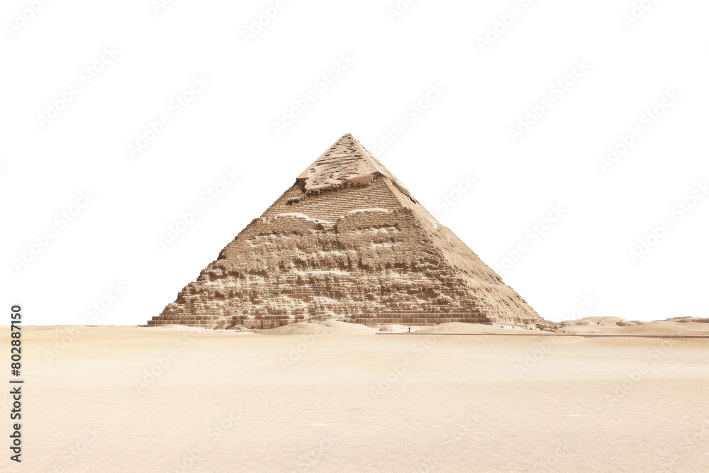 Majestic Pyramid Rising in the Heart of the Barren Desert. On a White or Clear Surface PNG Transparent Background. Majestic Pyramid Rising in the Heart of the Barren Desert. On a White or Clear Surface PNG Transparent Background.
