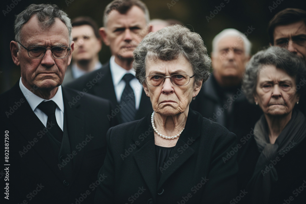 Sad bury ceremony at old cemetery church funeral farewell rest in peace Generative AI picture Sad bury ceremony at old cemetery church funeral farewell rest in peace Generative AI picture
