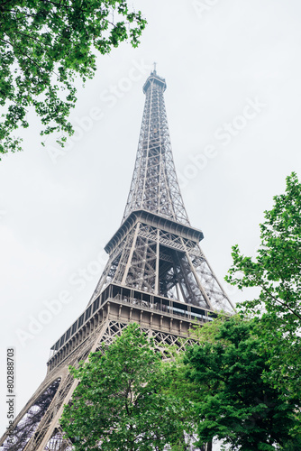 Eiffel tower, close-up view.