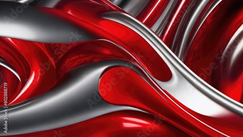 Red Chrome Metal Wave background