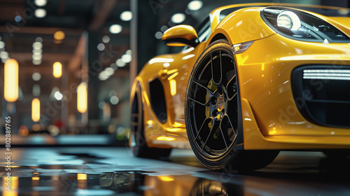 Close-Up of Yellow Sports Car © alex