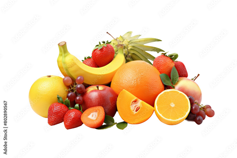 Symphony of Freshness: A Whimsical Pile of Vibrant Fruits. On a White or Clear Surface PNG Transparent Background. Symphony of Freshness: A Whimsical Pile of Vibrant Fruits. On a White or Clear Surface PNG Transparent Background.