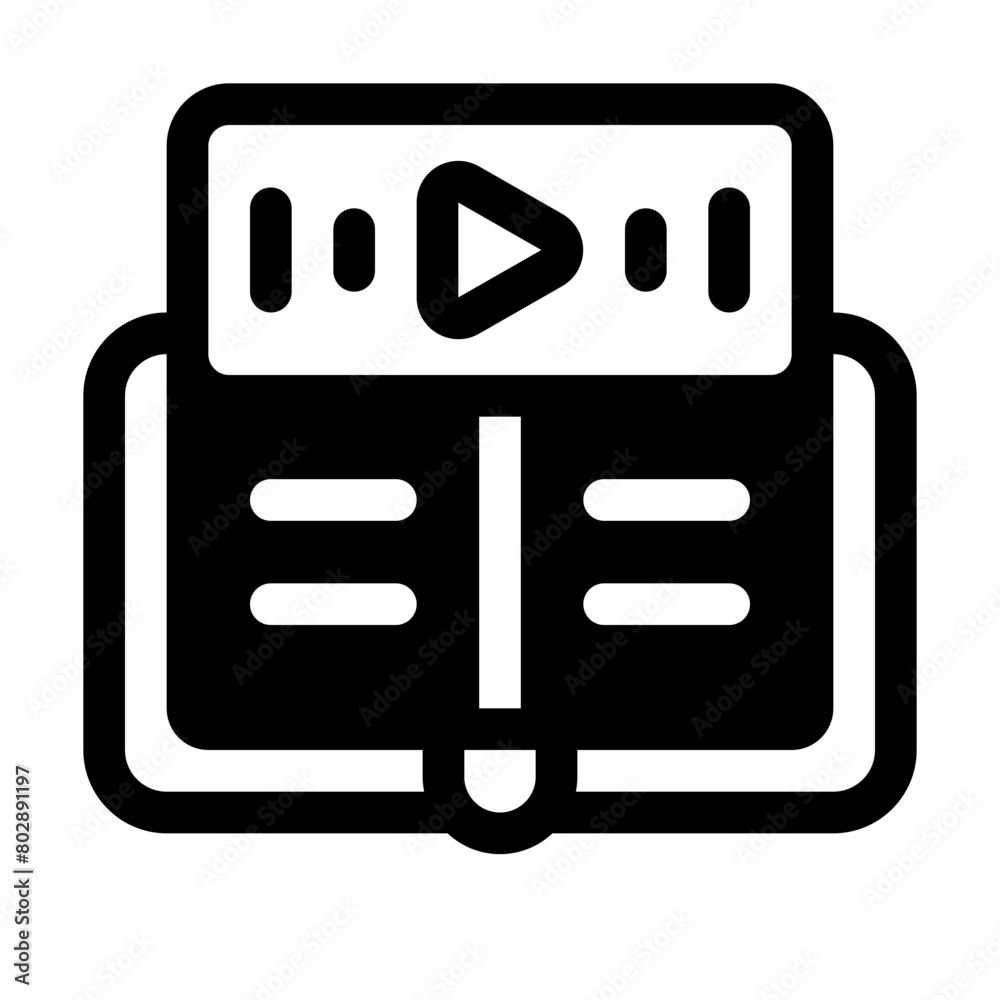 Education Live Stream Glyph Icon