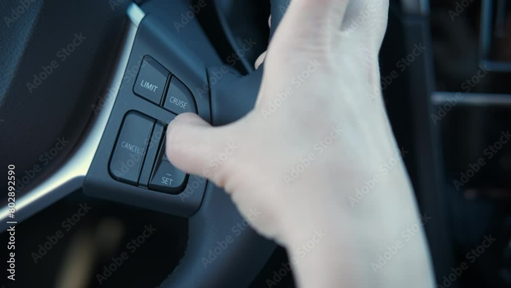 Change cruise control using buttons on the steering wheel of the car. Change cruise control using buttons on the steering wheel of the car.