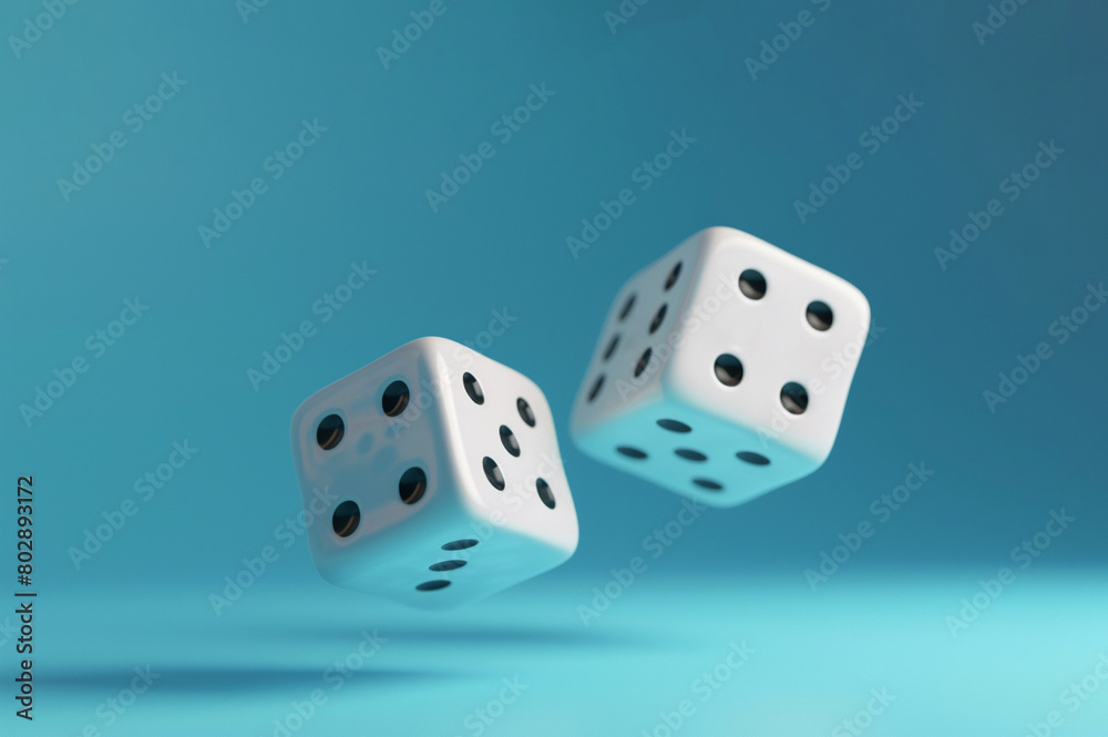 A pair of dice in mid-air, A pair of dice in mid-air,