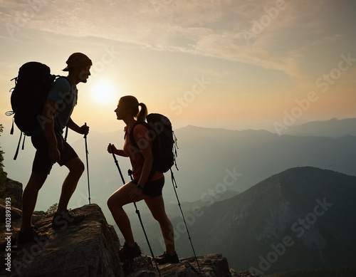 silhouette of a person on a mountain top