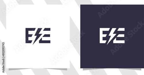 letter ee with electric logo design