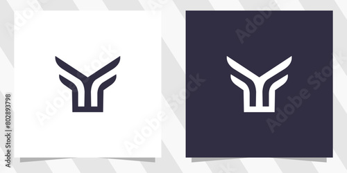 letter yy logo design vector