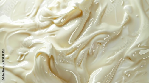 White yogurt with its natural and smooth creamy texture.