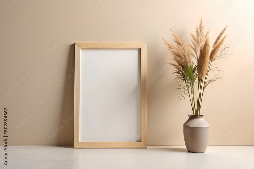Floating Frame Mockup: A frame mockup against a neutral background, creating a modern and minimalist display option. Floating Frame Mockup: A frame mockup against a neutral background, creating a modern and minimalist display option.