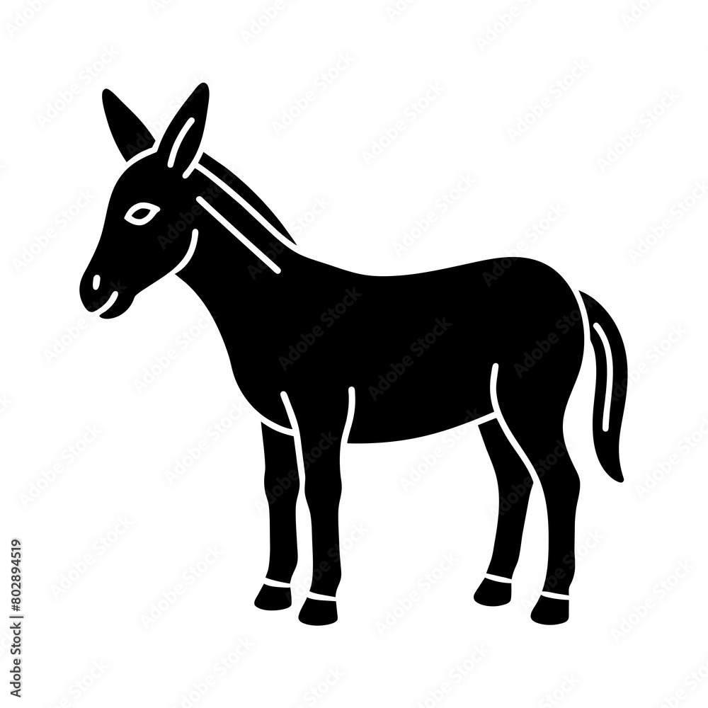 Mule silhouette vector icon illustration art