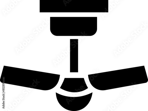 Celling fan icon in trendy Fill style. Air Fan vector illustration sign. Celling fan icon clipart avatar logotype symbol to cool the room and circulate the air isolated on transparent background.