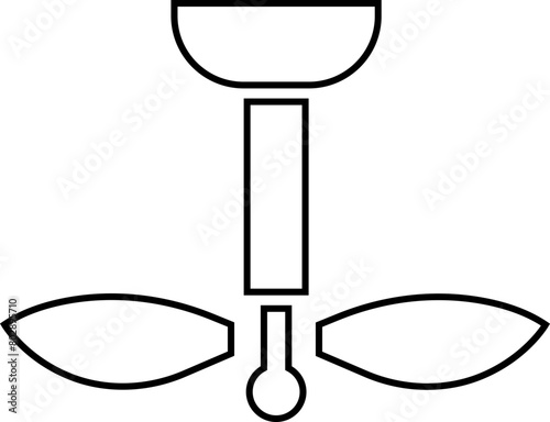 Celling fan icon in trendy line style editable stock. Air Fan vector sign. Celling fan icon clipart avatar logotype symbol to cool the room and circulate the air isolated on transparent background.