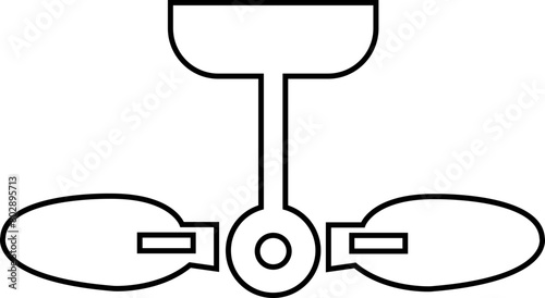 Celling fan icon in trendy line style editable stock. Air Fan vector sign. Celling fan icon clipart avatar logotype symbol to cool the room and circulate the air isolated on transparent background.