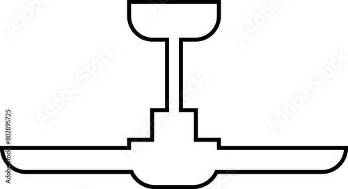 Celling fan icon in trendy line style editable stock. Air Fan vector sign. Celling fan icon clipart avatar logotype symbol to cool the room and circulate the air isolated on transparent background.
