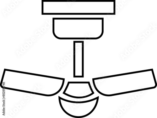 Celling fan icon in trendy line style editable stock. Air Fan vector sign. Celling fan icon clipart avatar logotype symbol to cool the room and circulate the air isolated on transparent background.