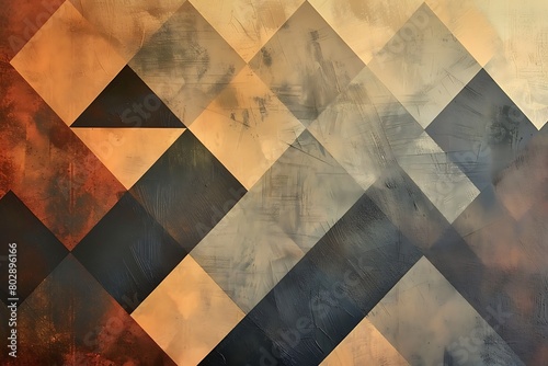 Harmonious blend of gradient-filled rhombuses on a muted canvas photo