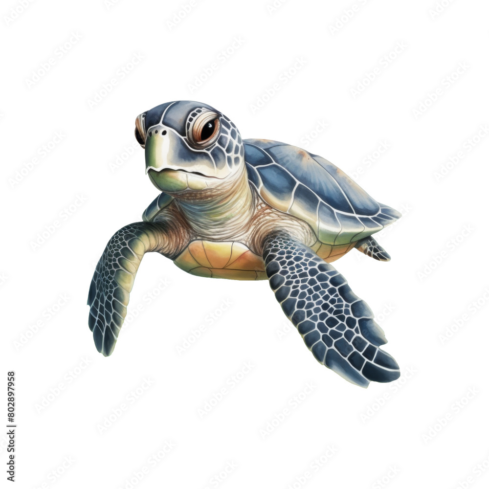 Obraz premium Turtle Isolated Detailed Watercolor Hand Drawn Painting Illustration