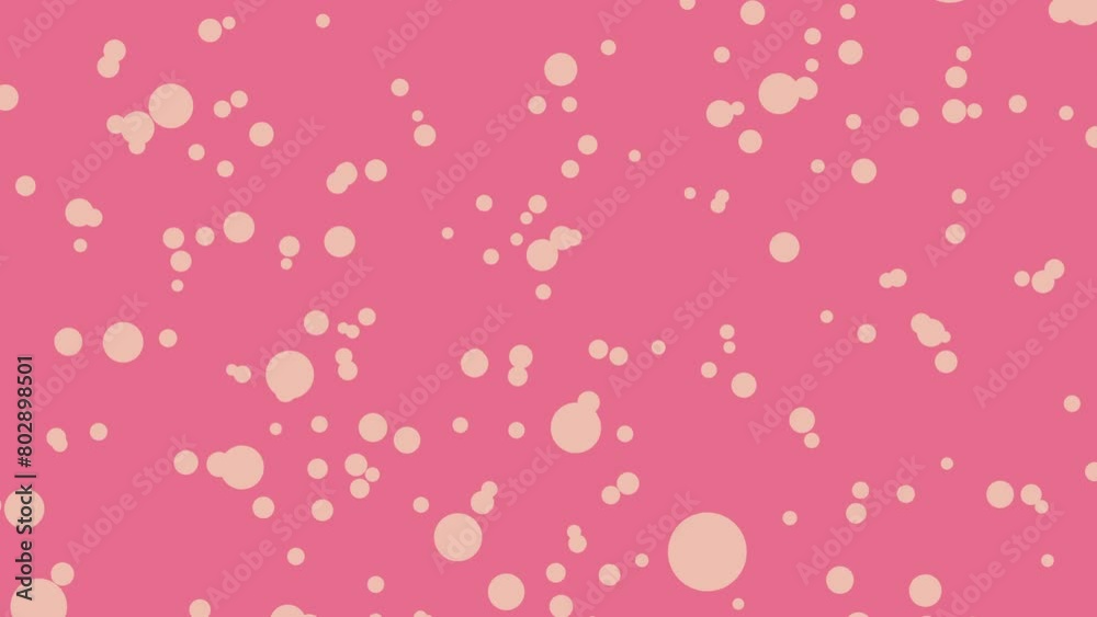Background with moving bubbles. Pink.