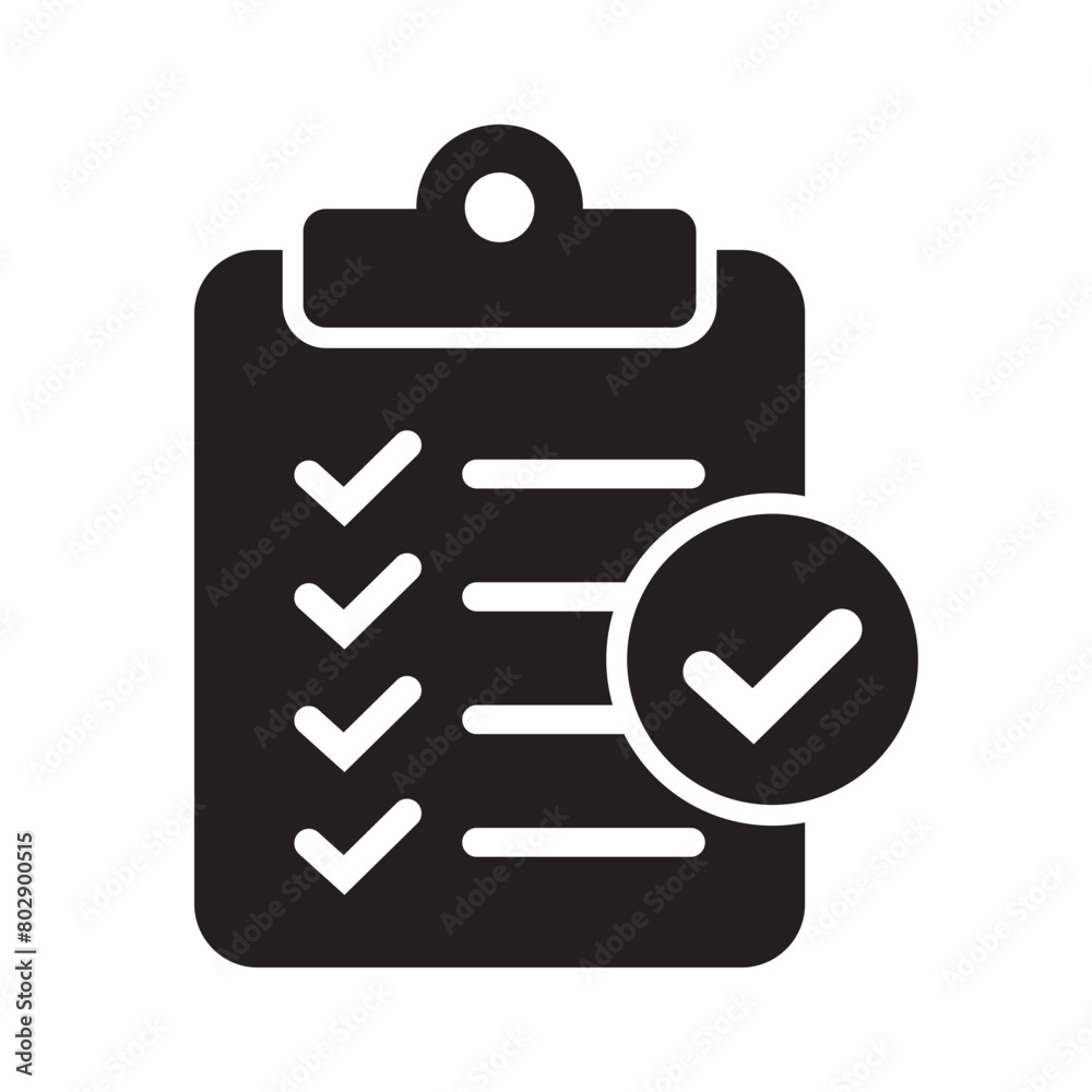 Clipboard with check mark icon isolated on background. Checklist sign symbol for web site and app design. Clipboard with check mark icon isolated on background. Checklist sign symbol for web site and app design.