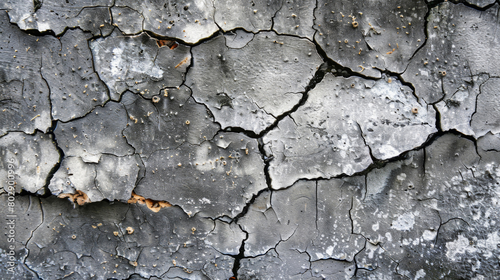 Detailed close-up photo capturing the texture of a weathered and cracked surface Detailed close-up photo capturing the texture of a weathered and cracked surface