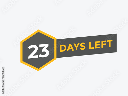 23 days to go countdown template. 23 day Countdown left days banner design. 23 Days left countdown timer
