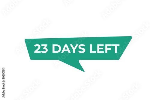 23 days to go countdown template. 23 day Countdown left days banner design. 23 Days left countdown timer
