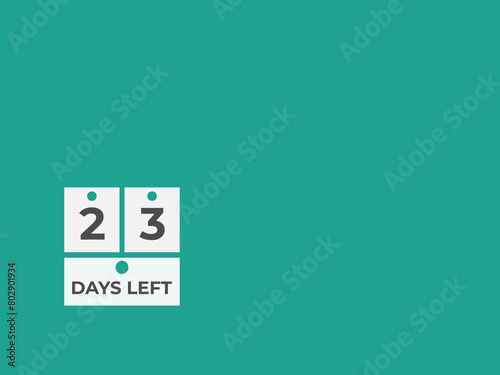 23 days to go countdown template. 23 day Countdown left days banner design. 23 Days left countdown timer

