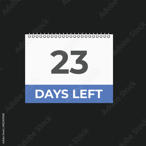 23 days to go countdown template. 23 day Countdown left days banner design. 23 Days left countdown timer
