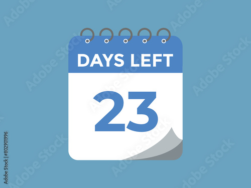 23 days to go countdown template. 23 day Countdown left days banner design. 23 Days left countdown timer
