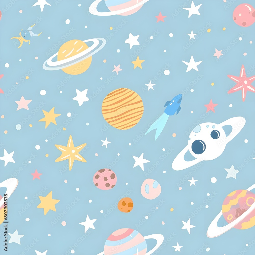 Galaxy decorative seamless pattern vector Galaxy decorative seamless pattern vector