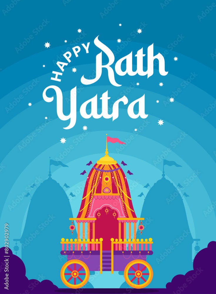 Flat rath yatra banner illustration1