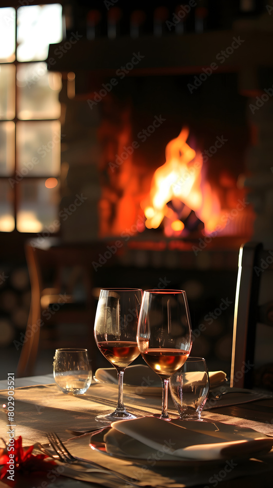 Chinese New Year, winery, wine, restaurant, dinner table, fireplace, warmth, light