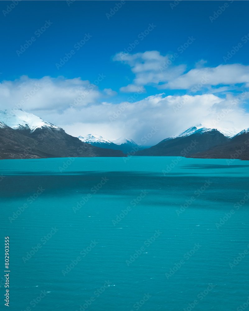 lake and mountains in argentina, patagonia