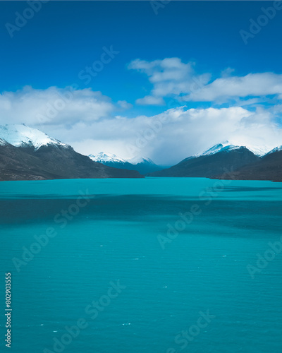 lake and mountains in argentina, patagonia