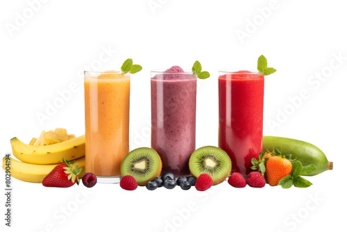 A Bountiful Harvest: A Colorful Array of Fresh Fruits and Vegetables. On a White or Clear Surface PNG Transparent Background.