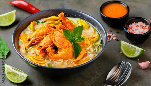 Laksa Soup, Malaysian Food.